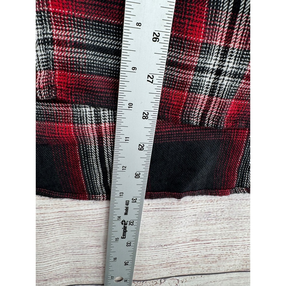 Madewell Button Down Shirt Womens Medium Red Plaid Flannel High Low Hem - Picture 7 of 7